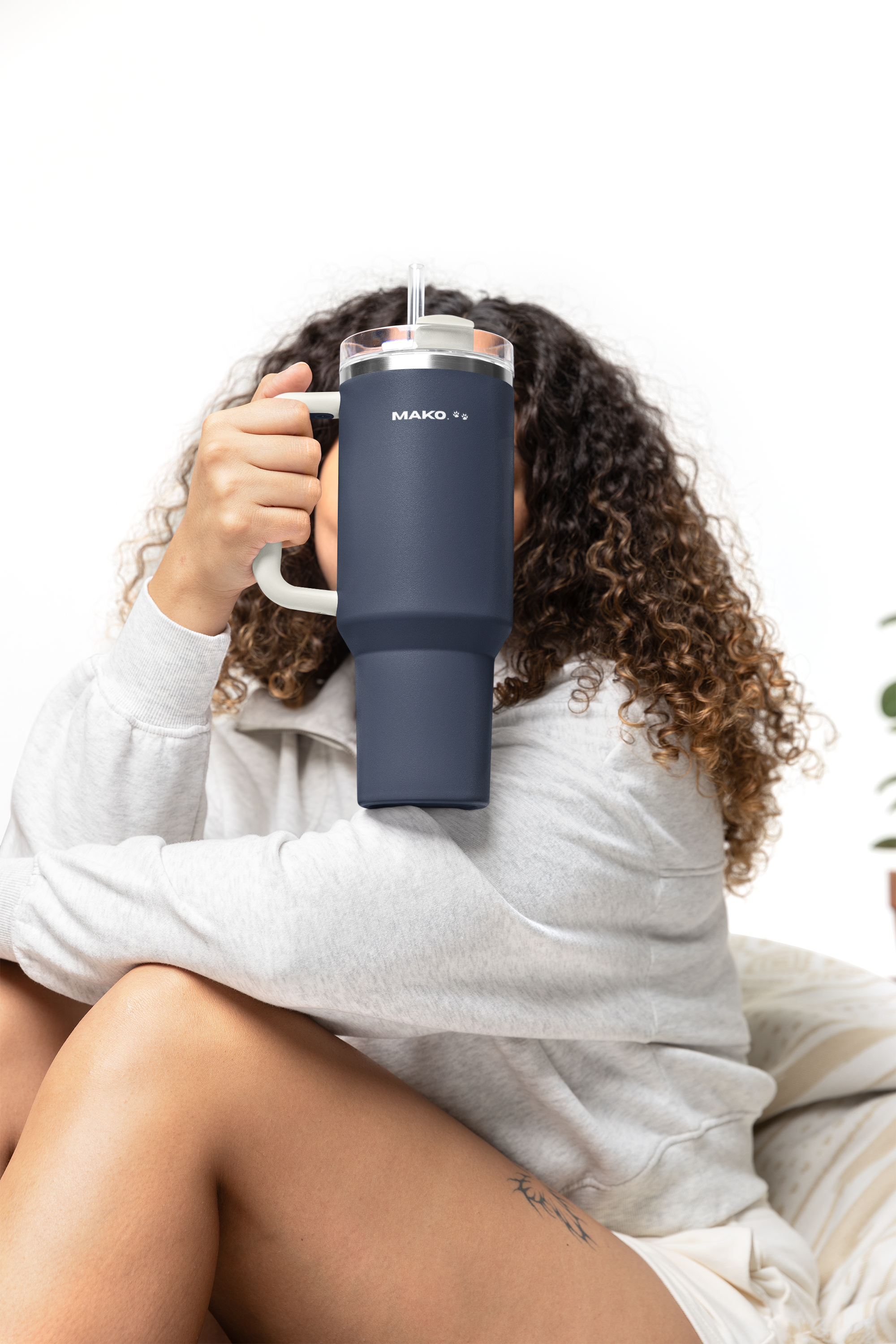 Mug isotherme avec paille 1,2 l